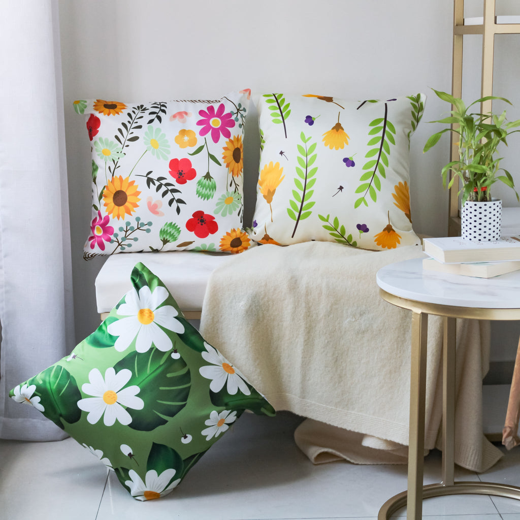 Flower Design Cushion Cover Nestasia