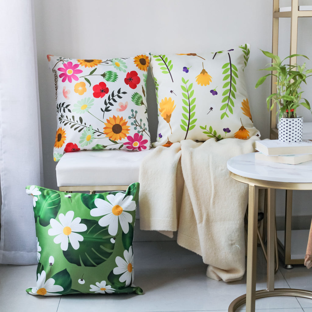 Flower Design Cushion Cover Nestasia