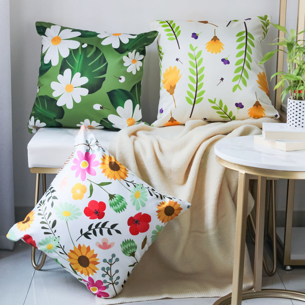 Flower Design Cushion Cover Nestasia