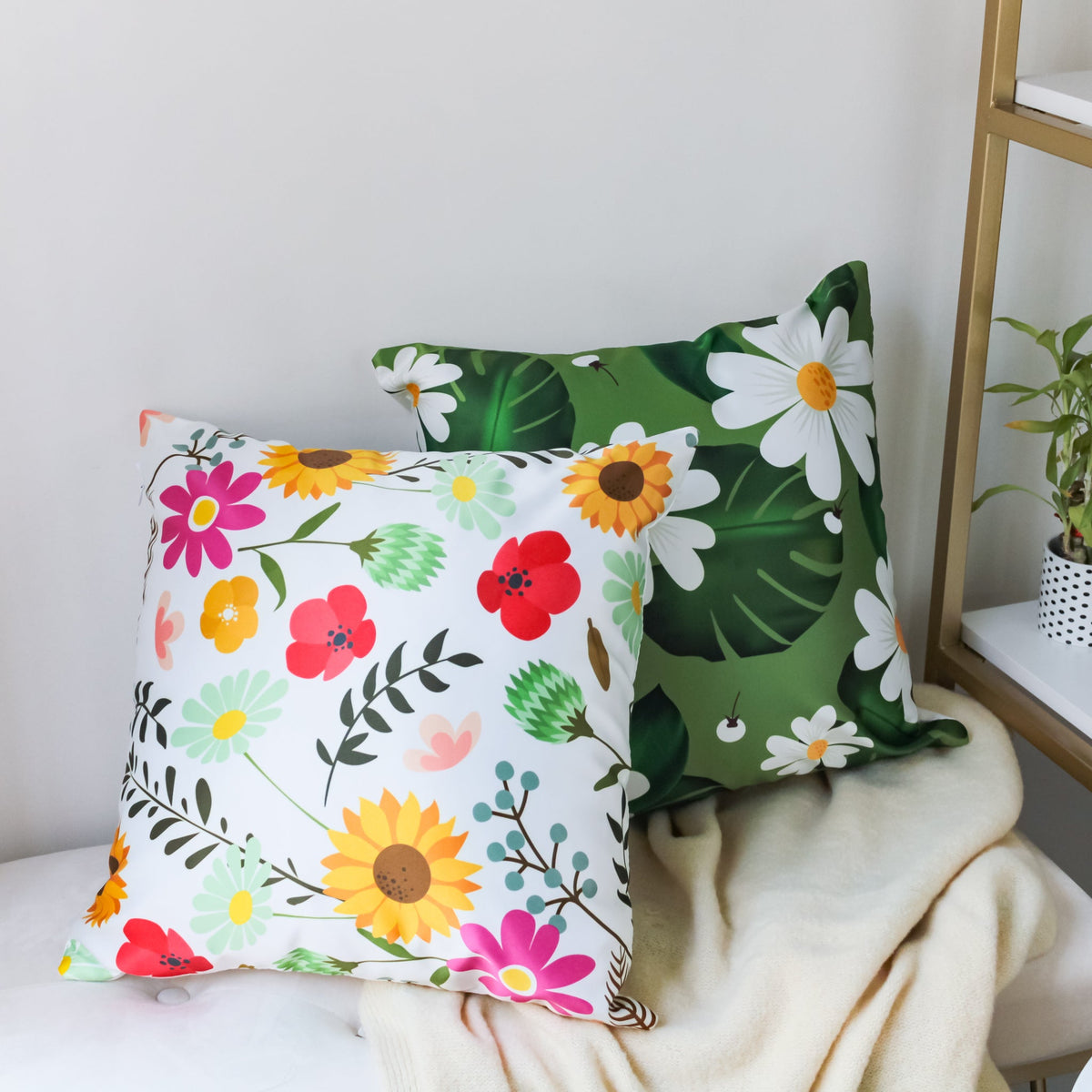 Flower Design Cushion Cover Nestasia