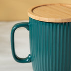 Ceramic Mug with Wooden Lid Green Nestasia