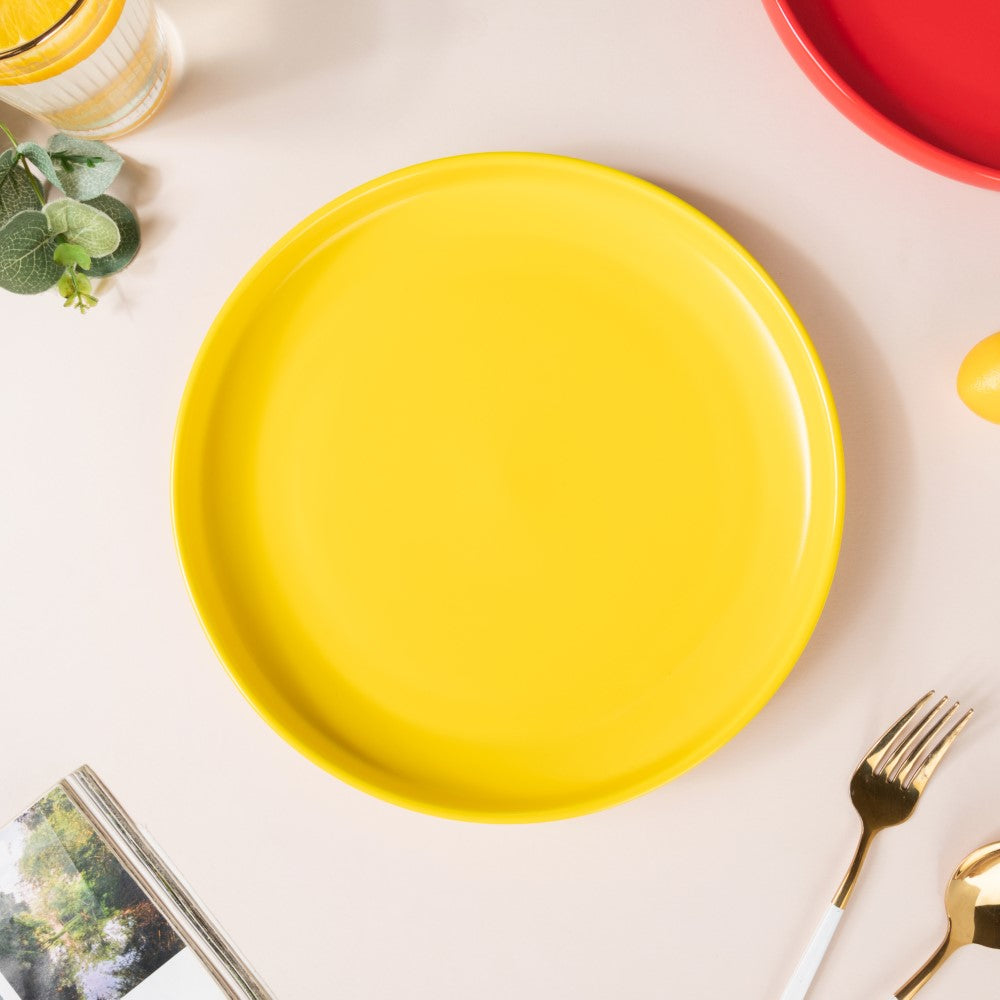 Solid Colored Dinner Plate Yellow 10 Inch Nestasia
