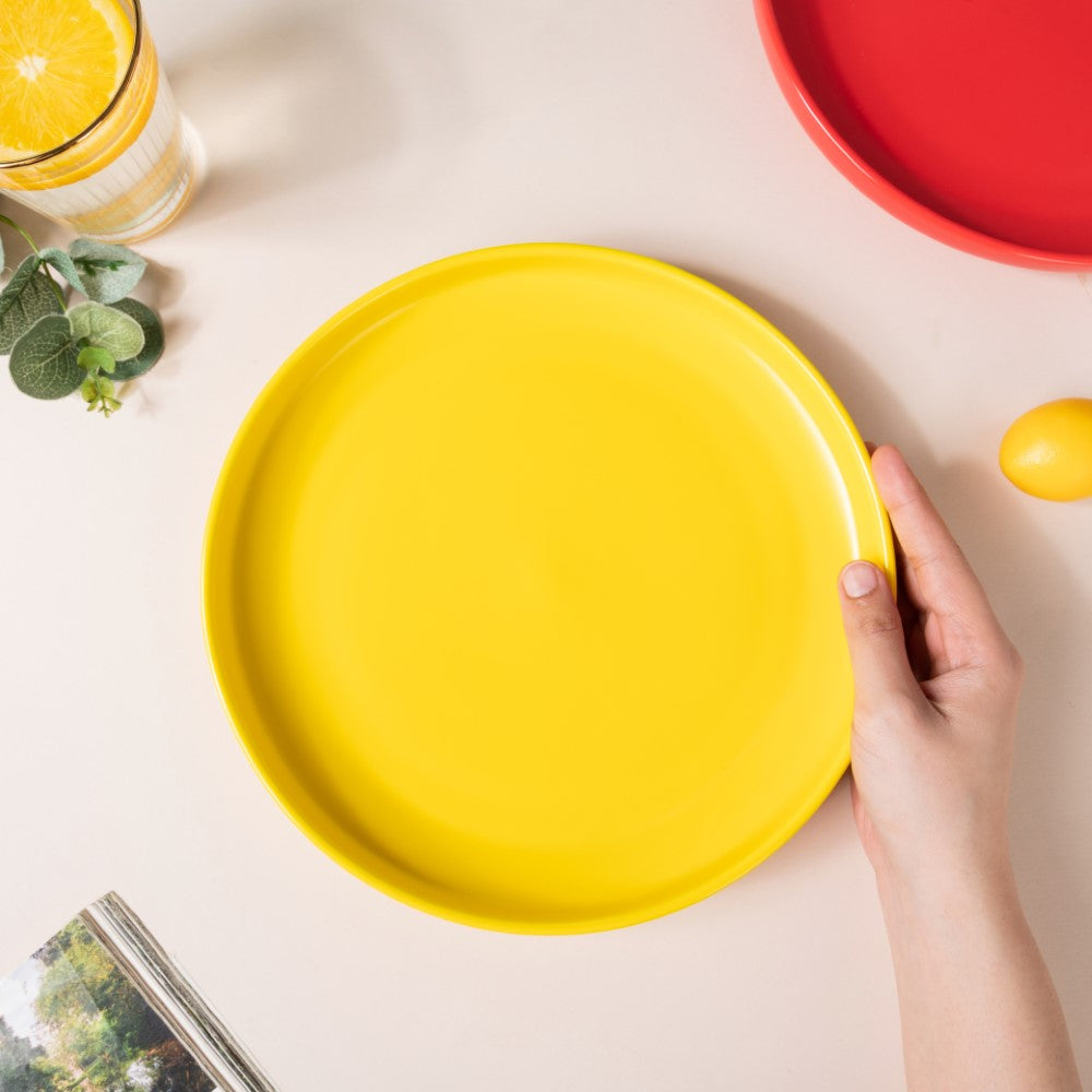 Solid Colored Dinner Plate Yellow 10 Inch Nestasia