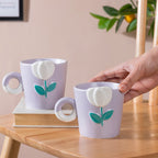 Tulip Coffee Mug Lilac Set of 2 330ml Nestasia