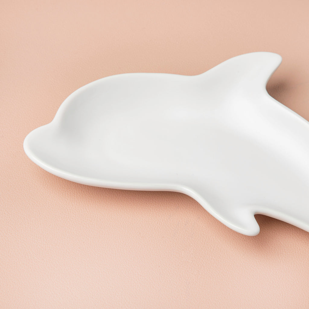 Cloud White Dolphin Snack Plate 8 Inch Nestasia