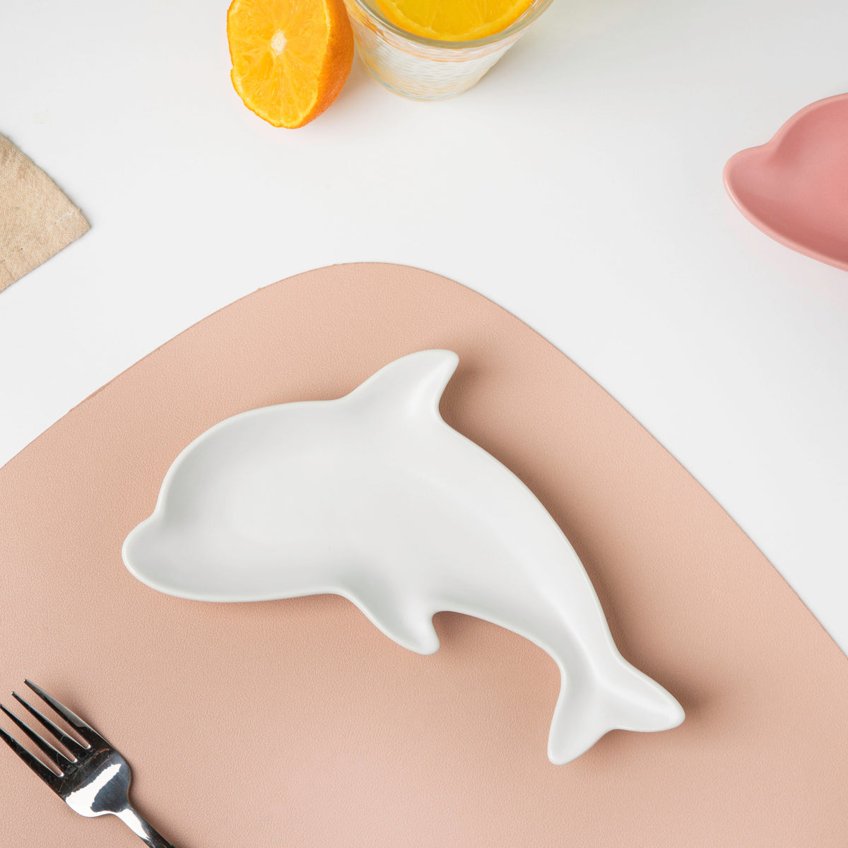 Cloud White Dolphin Snack Plate 8 Inch Nestasia
