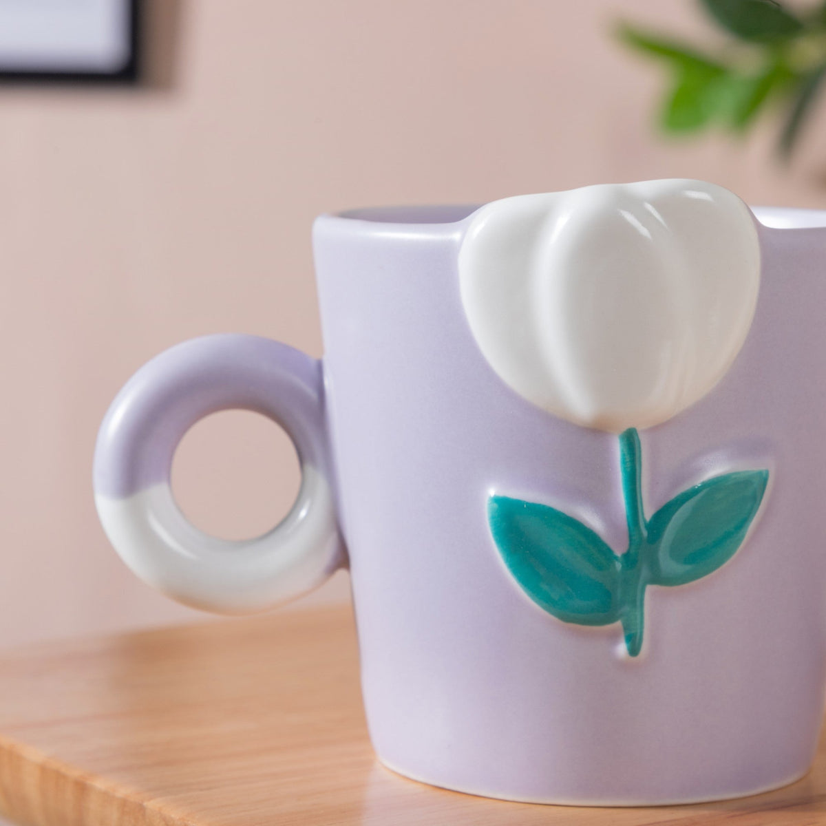 Tulip Coffee Mug Lilac Set of 2 330ml Nestasia