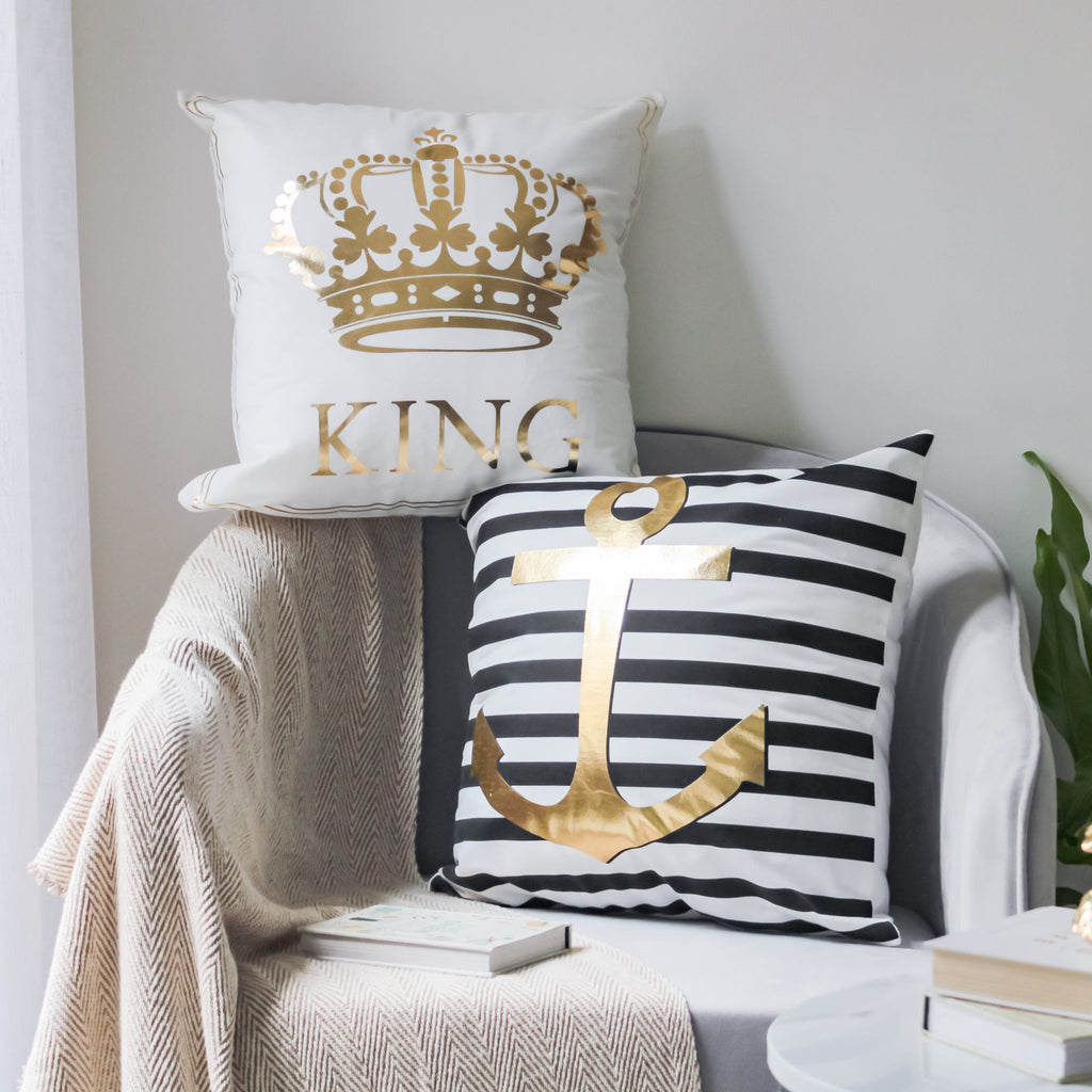 White and Gold Pillow Case Nestasia