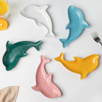 Cloud White Dolphin Snack Plate 8 Inch Nestasia