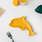 Sunshine Dolphin Yellow Snack Plate 8 Inch Nestasia