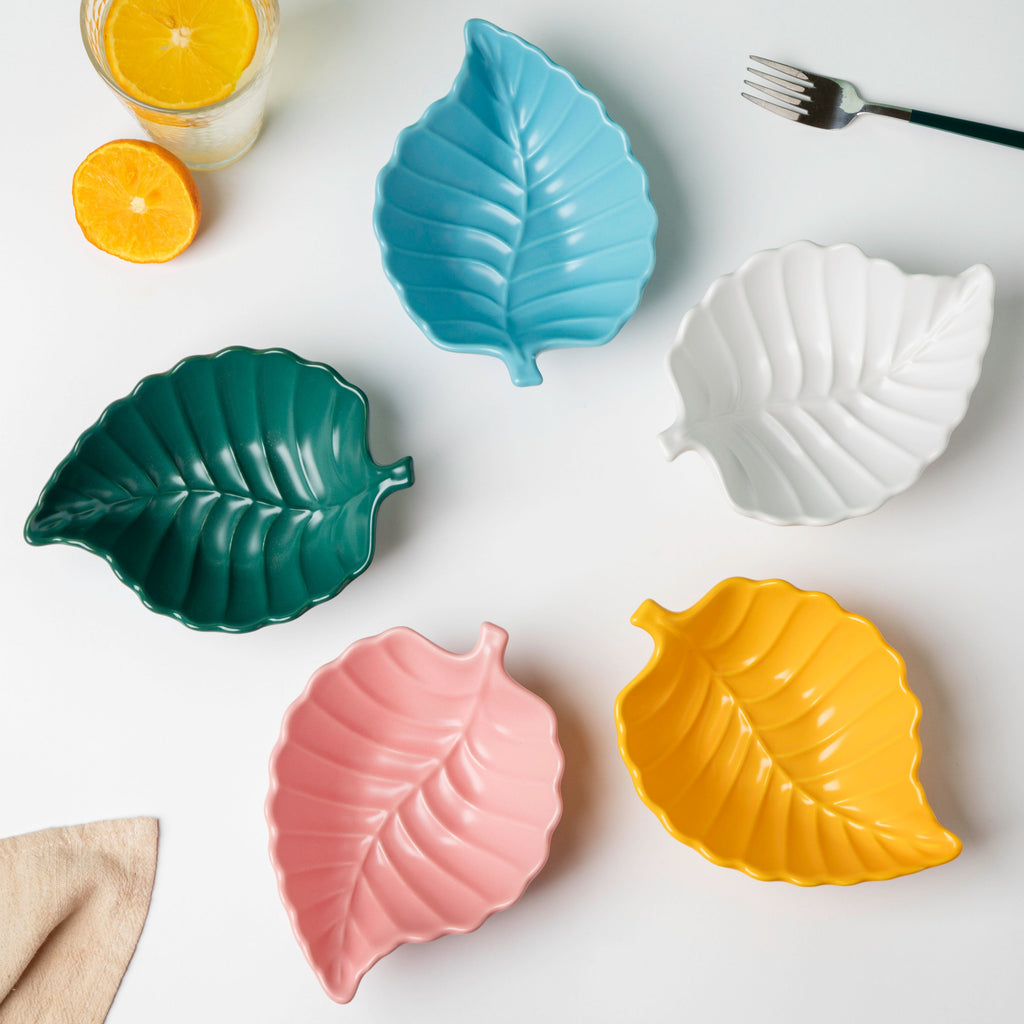 Blue Scotch Pine Leaf Snack Bowl 6 Inch 200 ml Nestasia