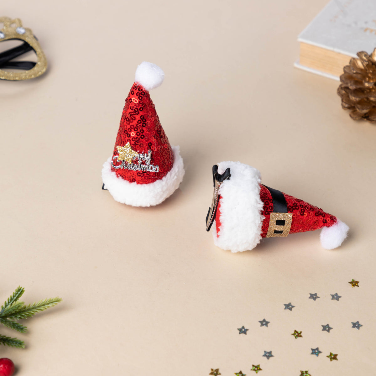 Christmas Hat Hairpin Nestasia