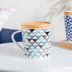 Mosaic Multicoloured Mug With Wooden Lid 500 ml Nestasia