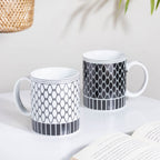 Trellis Gloss Ceramic Mug Black 300 ml Nestasia