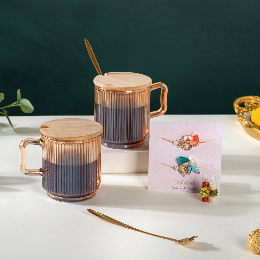 Tea Cup Rakhi Gift Hamper Set Of 4 Nestasia