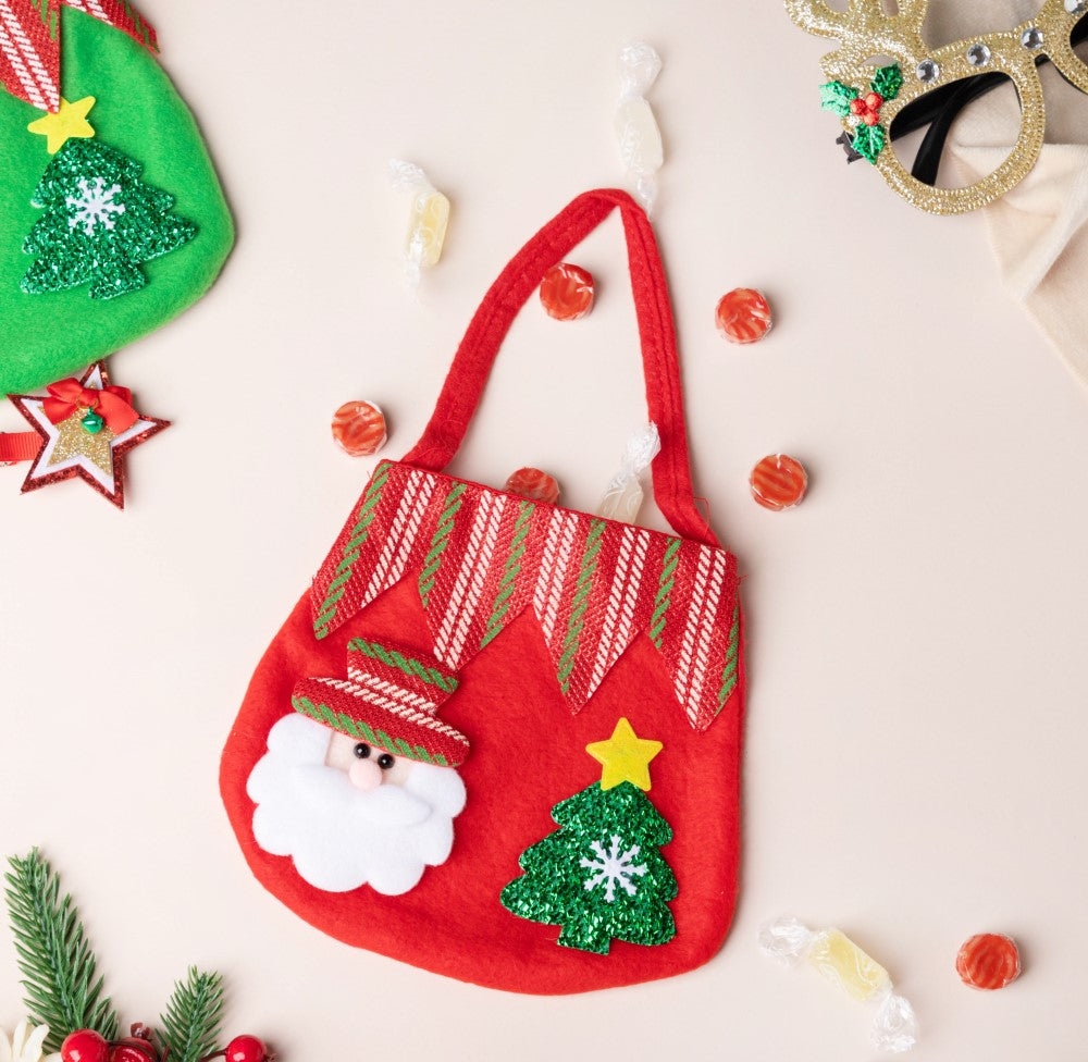 Christmas Santa Quirky Gift Bag Red 7 Inch Nestasia