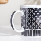 Trellis Gloss Ceramic Mug Black 300 ml Nestasia