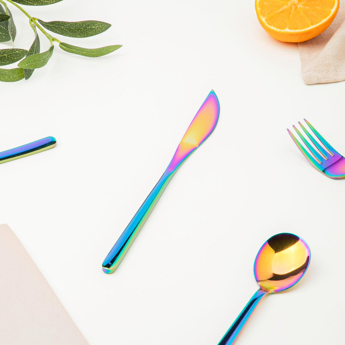 Vintage Stainless Steel Cutlery Set Of 4 Multicolour Nestasia