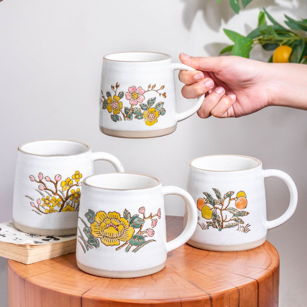 Floral Tulip Ceramic Mug 350 ml Nestasia