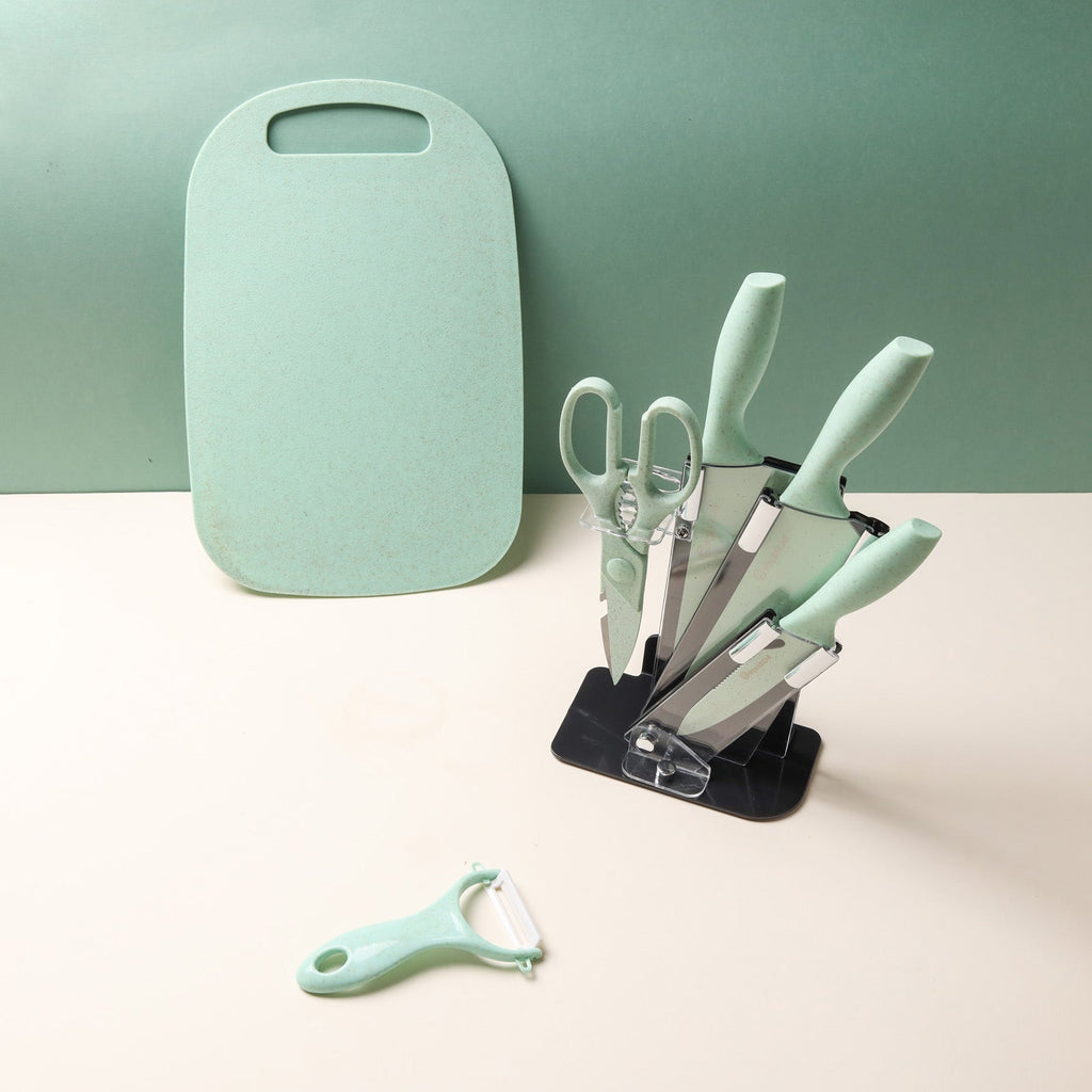 Knife Block Set - Green Nestasia