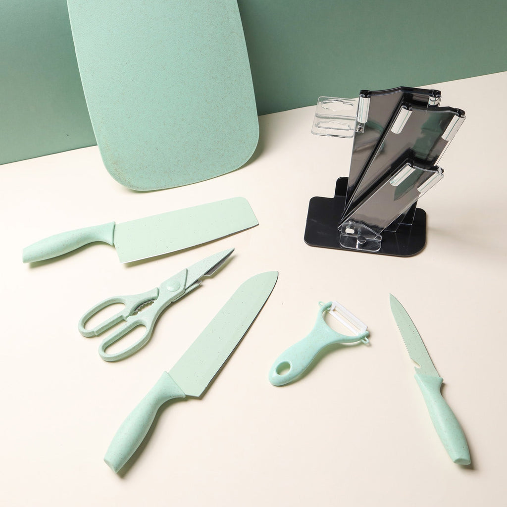 Knife Block Set - Green Nestasia
