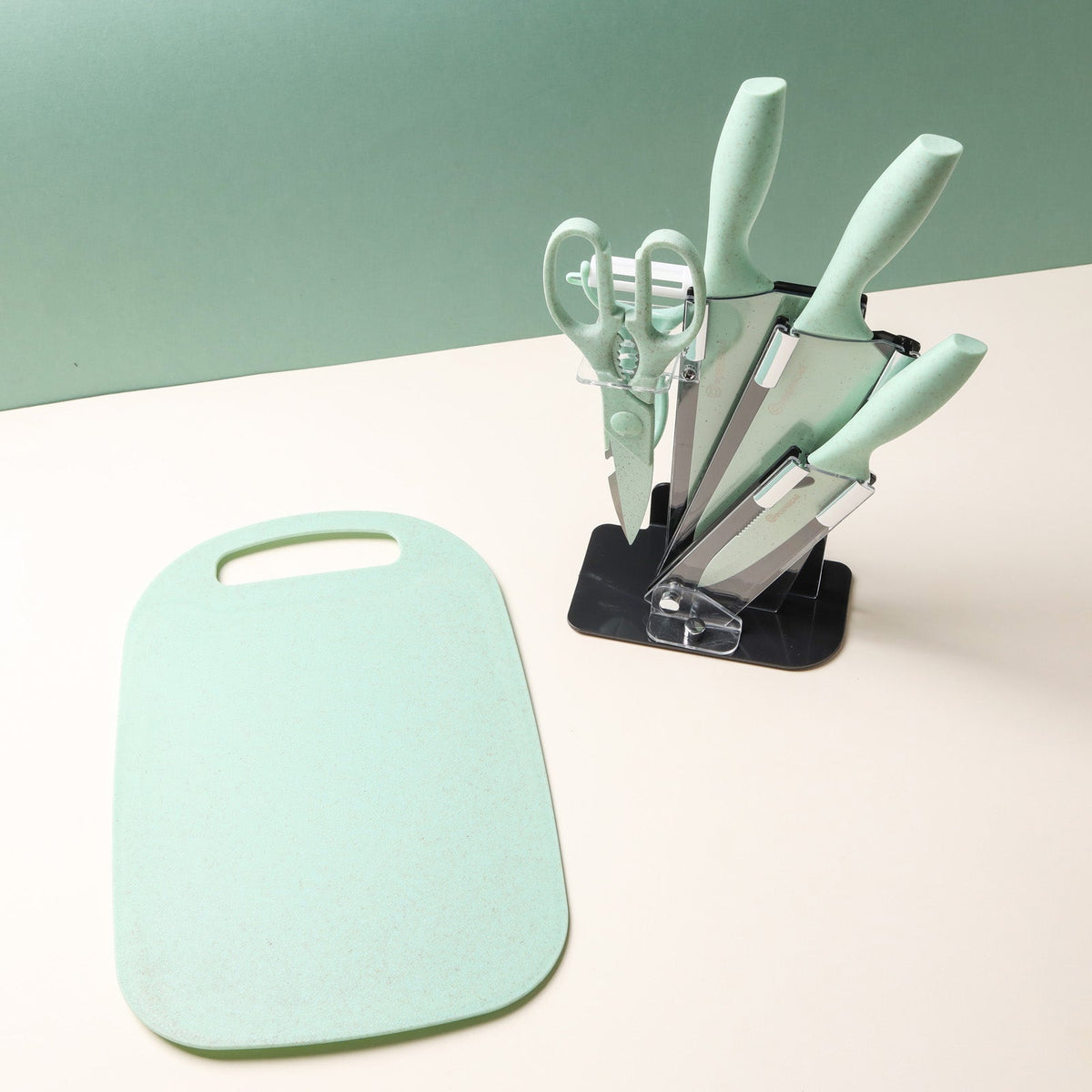 Knife Block Set - Green Nestasia