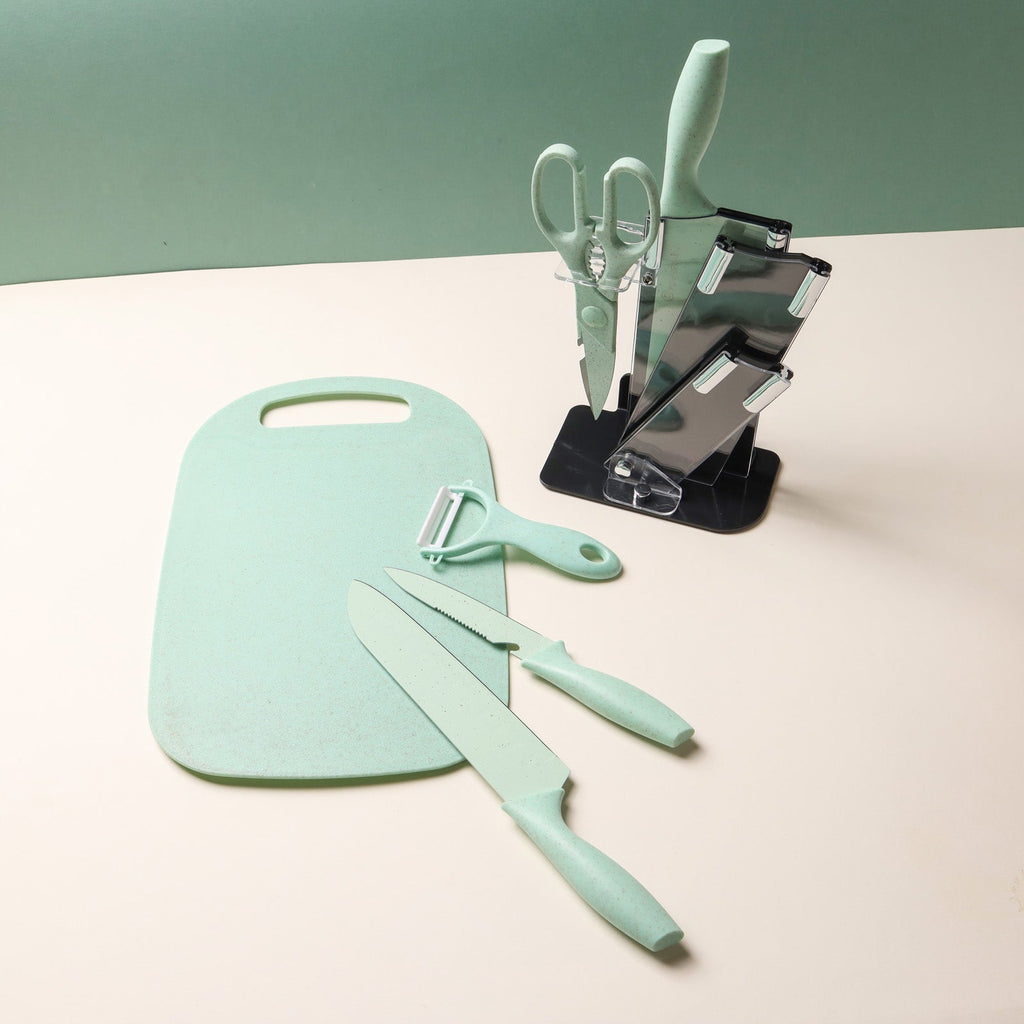 Knife Block Set - Green Nestasia