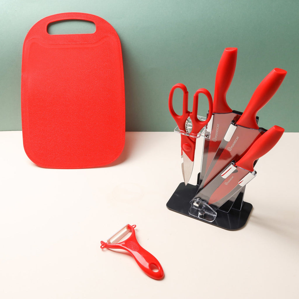 Knife Block Set - Red Nestasia
