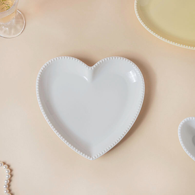 Snow White Heart Snack Plate Nestasia