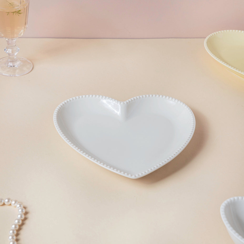 Snow White Heart Snack Plate Nestasia