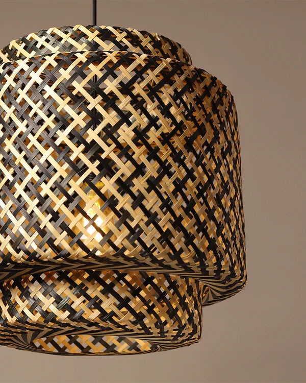 Artistic Bamboo Hanging Lamp for Balcony and Patio