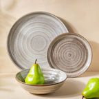 Spiral Handcrafted Dinner Plate Grey 10 Inch Nestasia
