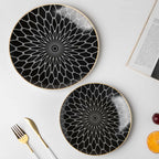 Trellis Gloss Ceramic Plate For Snacks Black 8 Inch Nestasia