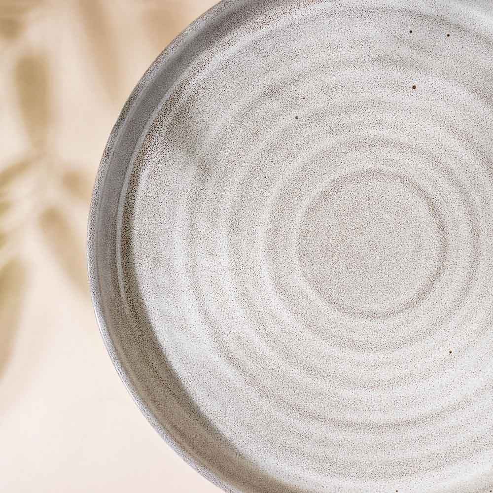Spiral Handcrafted Dinner Plate Grey 10 Inch Nestasia