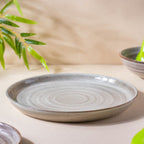 Spiral Handcrafted Dinner Plate Grey 10 Inch Nestasia