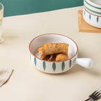 Teardrop Baking Bowl With Handle Green Nestasia