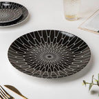 Trellis Gloss Ceramic Dinner Plate Black 10 Inch Nestasia