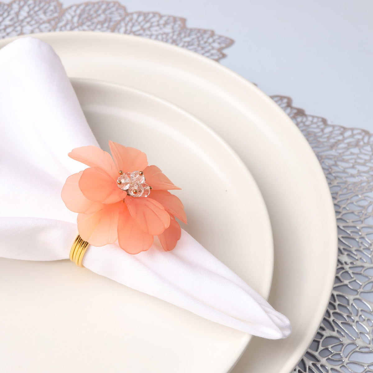 Flower Napkin Holder Peach Nestasia