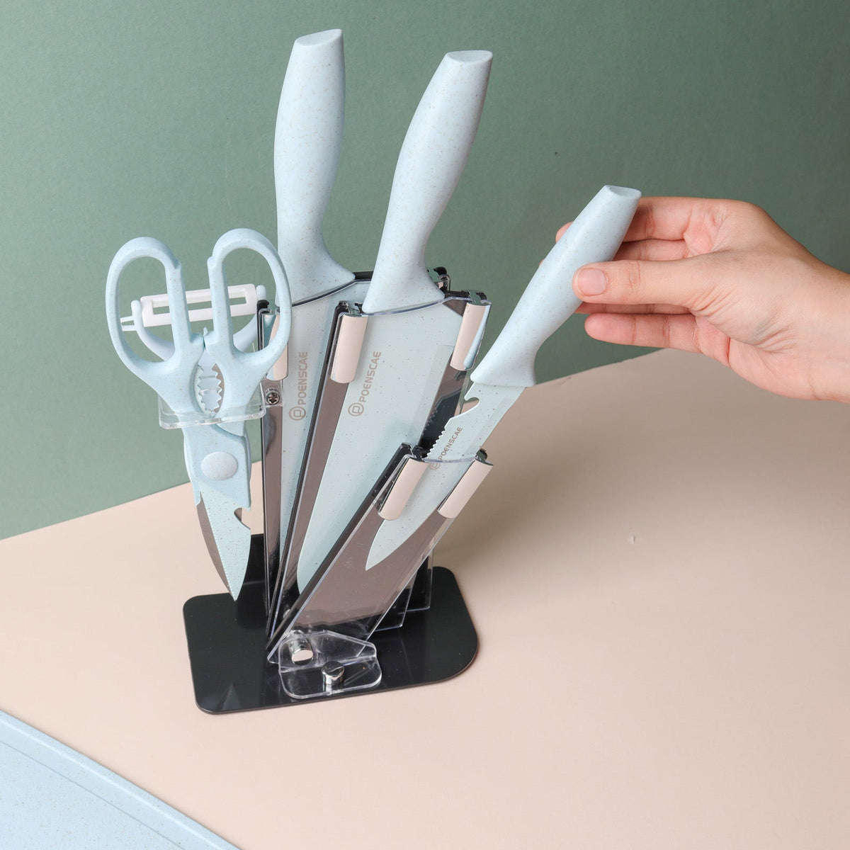 Knife Set With Stand Nestasia