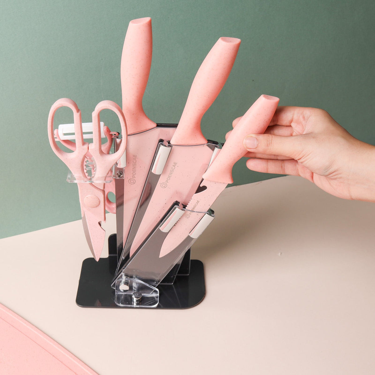 Knife Set With Board Nestasia