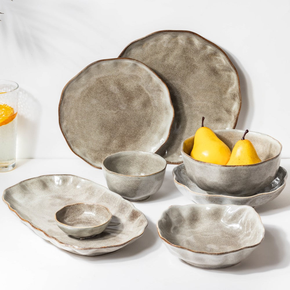 Eclectic Stoneware Ceramic Side Bowl Grey 300 ml Nestasia