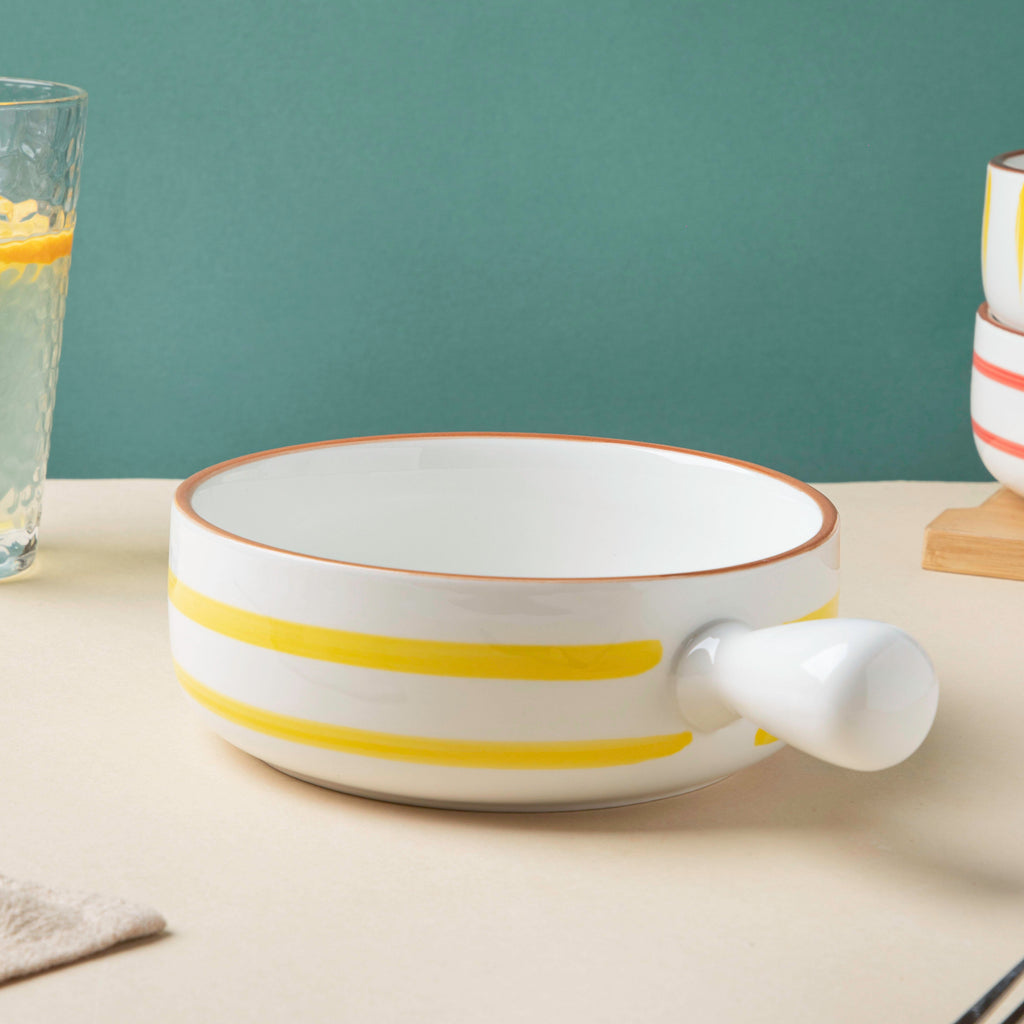 Swirl Baking Bowl With Handle Yellow Nestasia