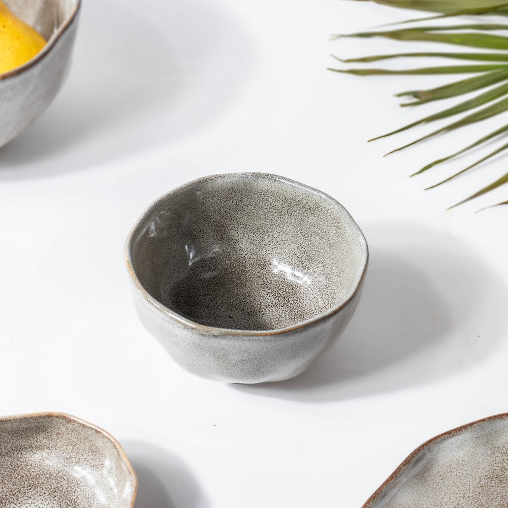 Eclectic Stoneware Ceramic Side Bowl Grey 300 ml Nestasia