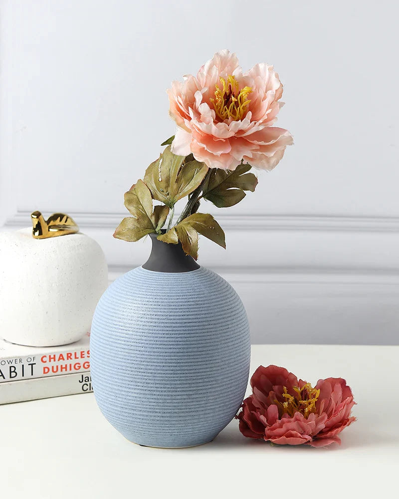 Pot Shape Ceramic Vase for Aesthetic Room Decor