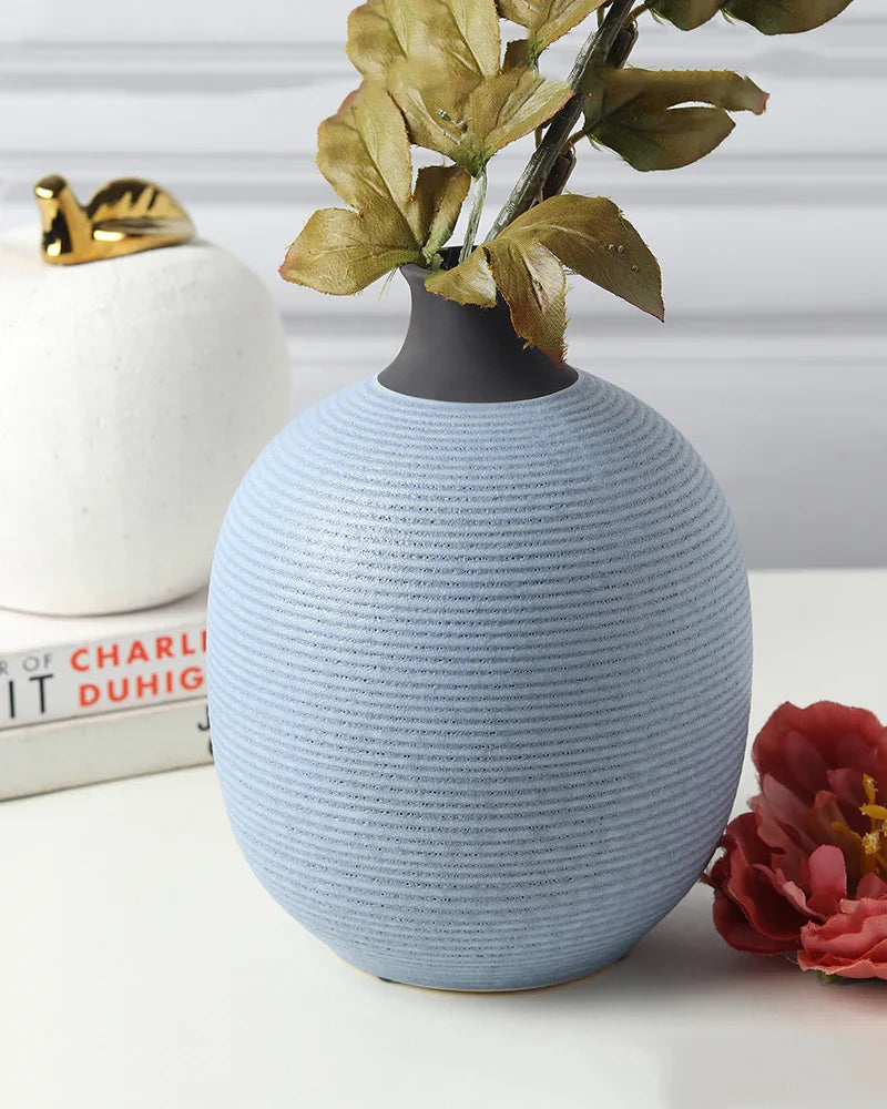Pot Shape Ceramic Vase for Aesthetic Room Decor