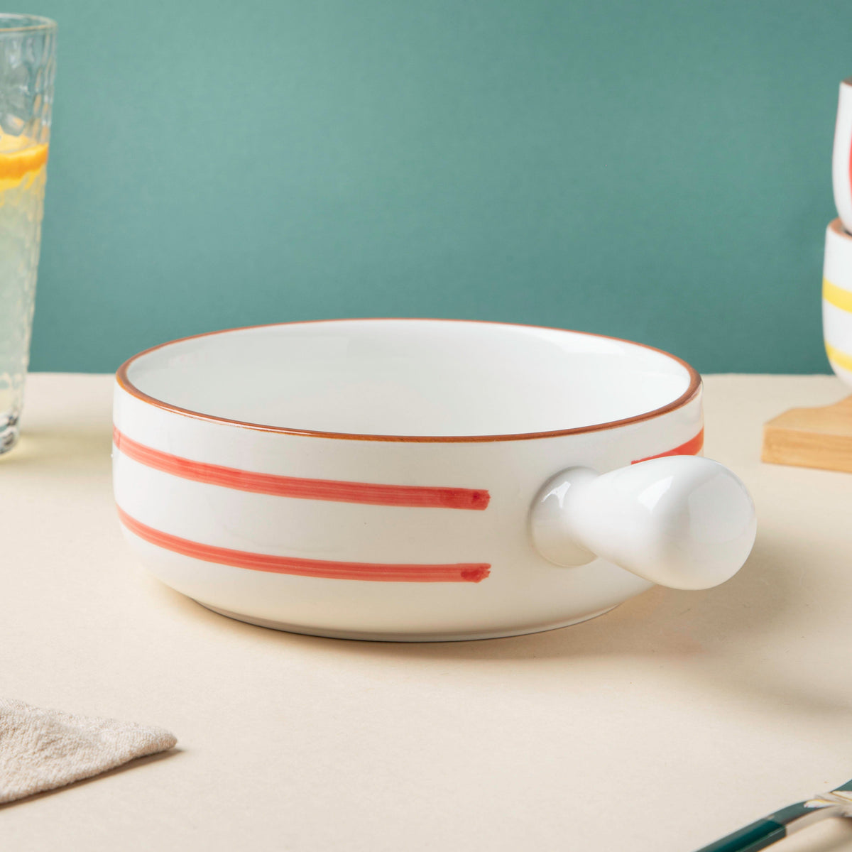 Spiral Red 22 Piece Dinner Set For 6 Nestasia