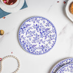 Riona Floral Snack Plate White And Blue 8 Inch Nestasia