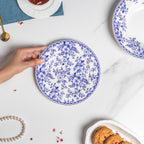 Riona Floral Snack Plate White And Blue 8 Inch Nestasia