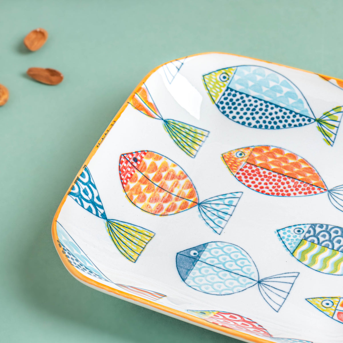 Ukiyo Square Ceramic Snack Plate 8 inch Nestasia