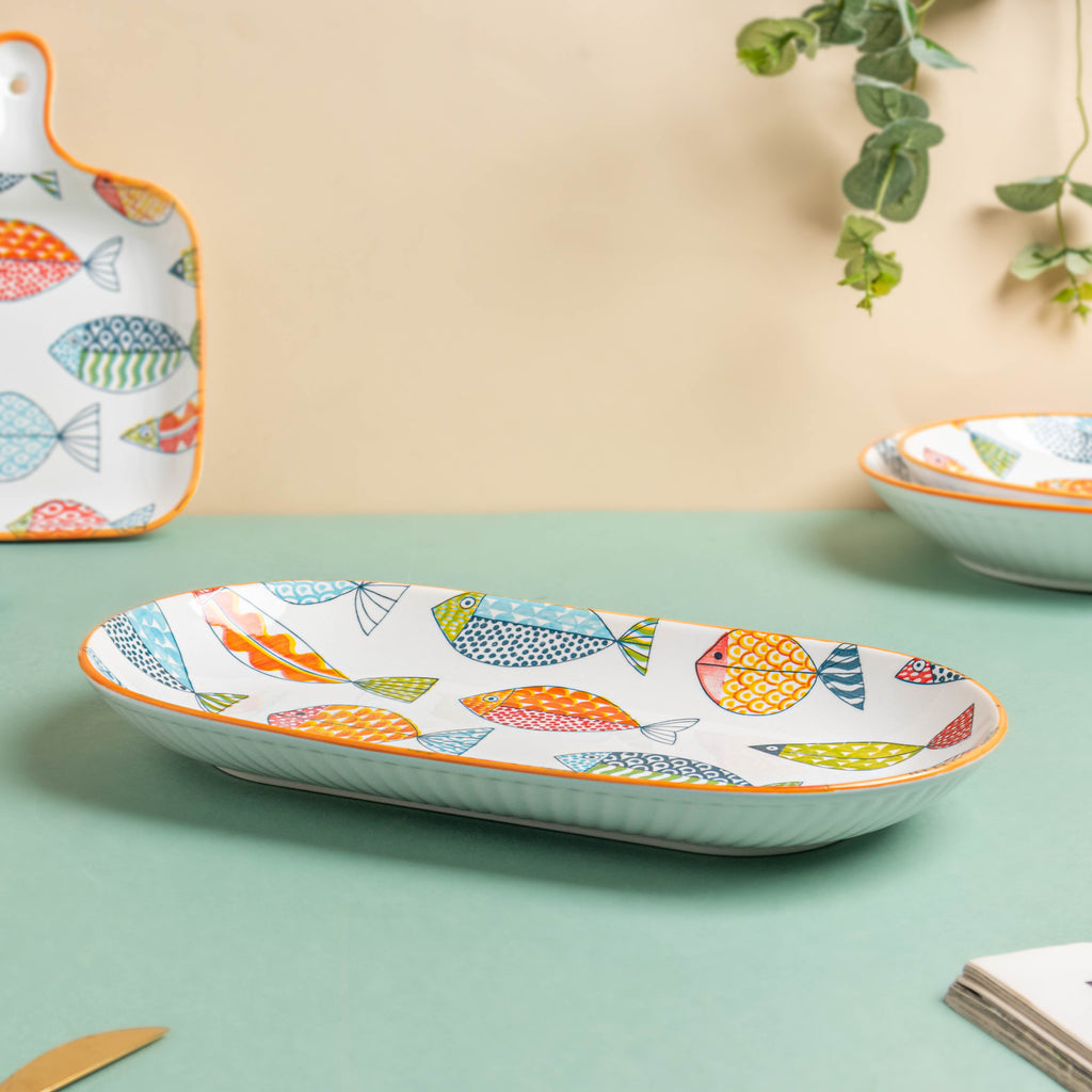 Ukiyo Ceramic Long Plate 11 inch Nestasia
